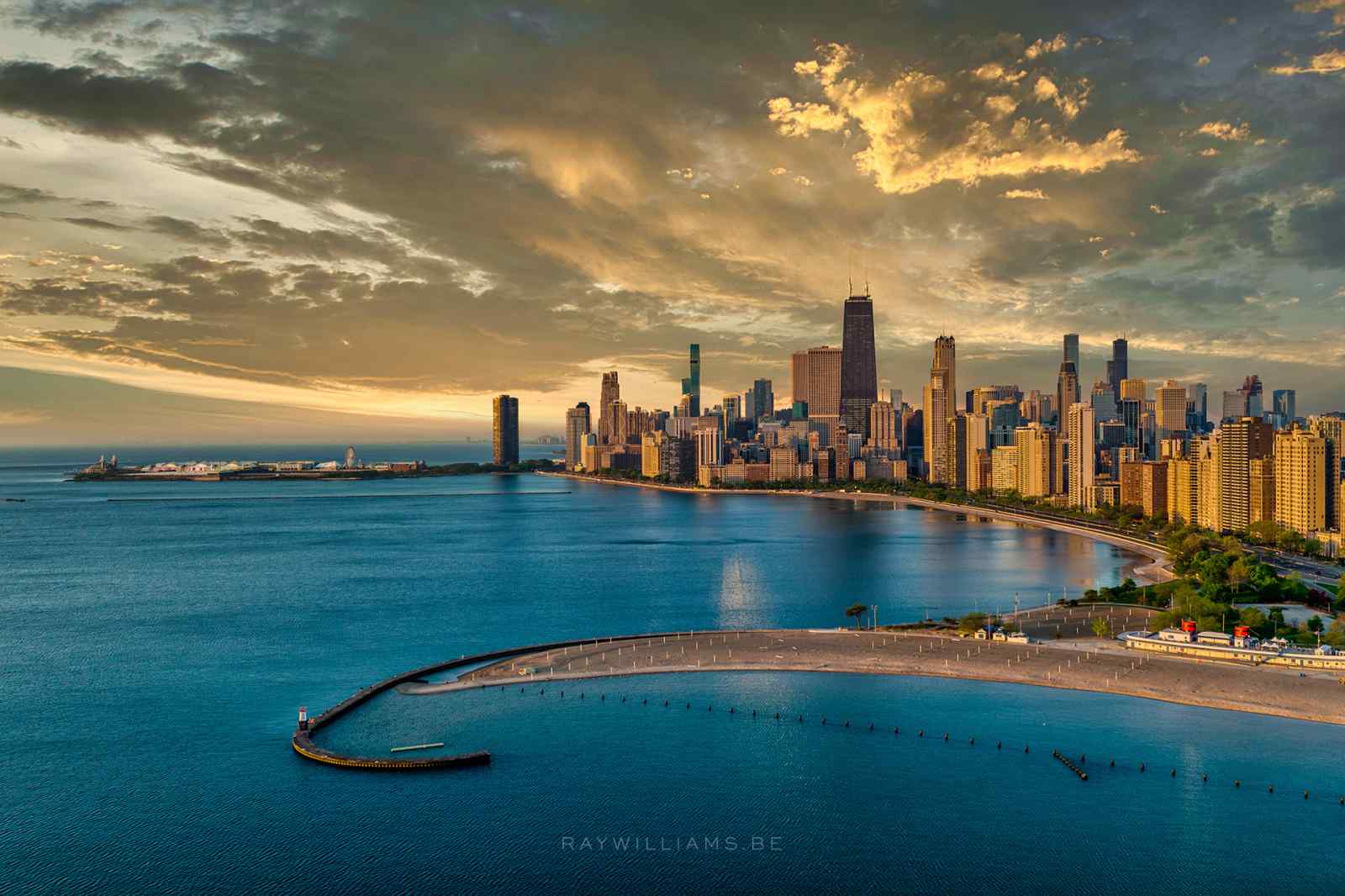 Chicago skyline from the sky