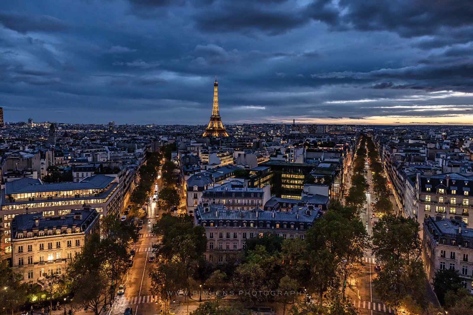 Paris Eiffel tower blue hour